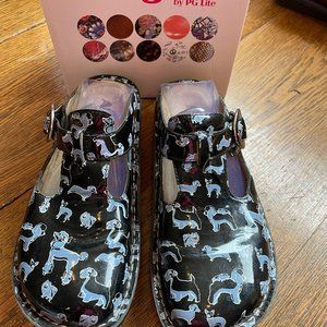 Alegria Dog Print Black Mule EU size 38 or 8.5 W